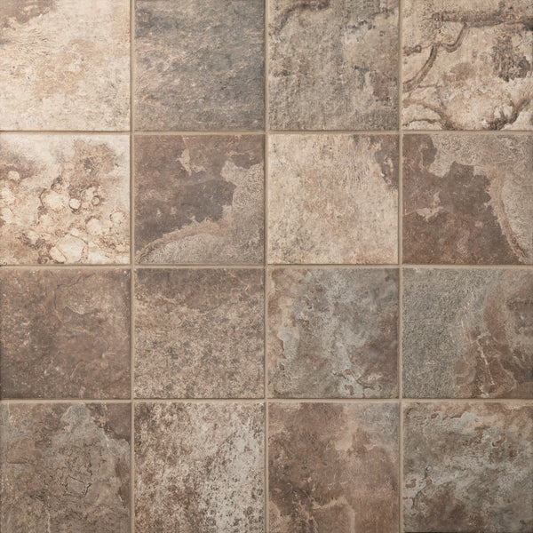 Bedrosians Sinai 6" x 6" R11 Anti-Slip Matte Pressed Porcelain Field Tile in Terra | Item Code 100008991