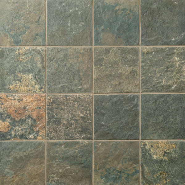 Bedrosians Sinai 6" x 6" R11 Anti-Slip Matte Pressed Porcelain Field Tile in Green | Item Code 100008993