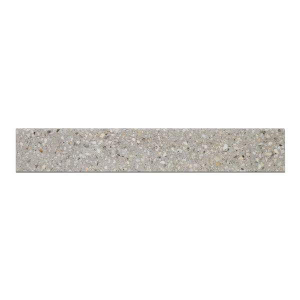 Bedrosians Mystere 4" x 24" Structured Bullnose Porcelain Tile in Light Grey | Item Code 100009652