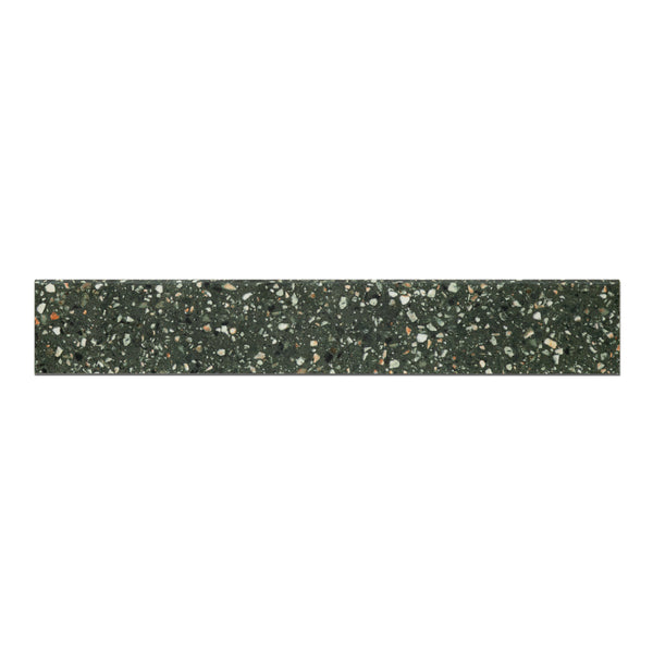 Bedrosians Mystere 4" x 24" Structured Bullnose Porcelain Tile in Green | Item Code 100009654