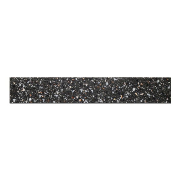 Bedrosians Mystere 4" x 24" Structured Bullnose Porcelain Tile in Black | Item Code 100009655