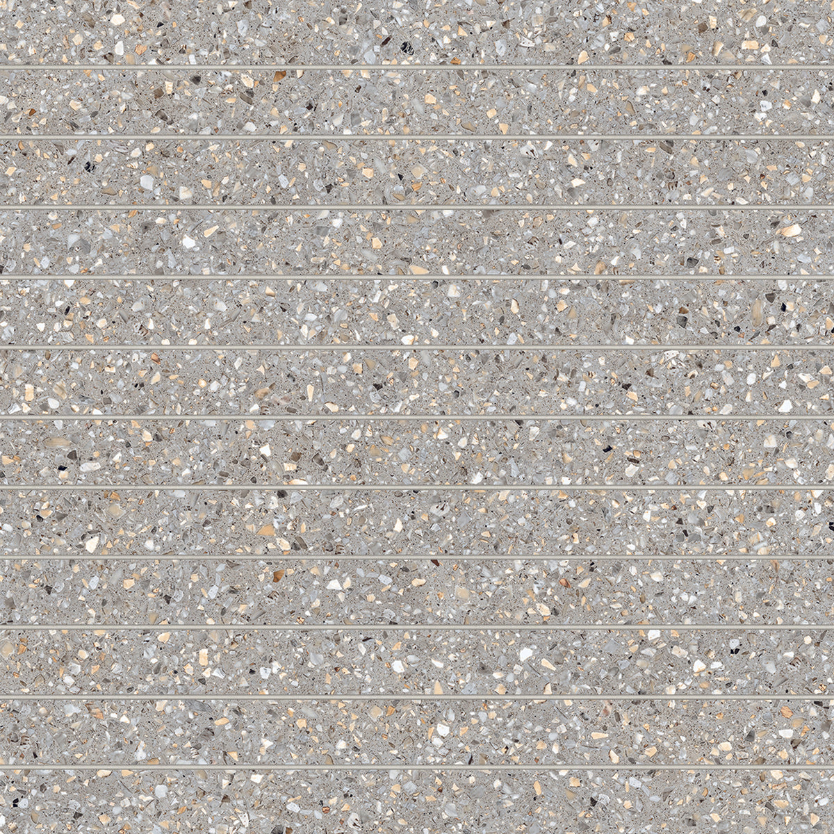 Bedrosians Mystere 1" x 12" Structured Porcelain Mosaic Tile in Light Grey | Item Code 100009661