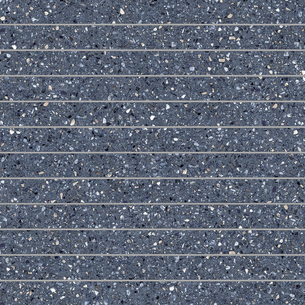 Bedrosians Mystere 1" x 12" Structured Porcelain Mosaic Tile in Blue | Item Code 100009662