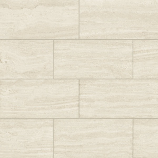 Bedrosians Tivoli 12" x 24" Natural Matte Porcelain Field Tile in Crema | Item Code 100010012