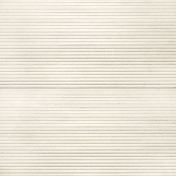 Bedrosians Tivoli 24" x 48" Natural Matte Porcelain Convesso Fluted Deco in Alba | Item Code 100010019