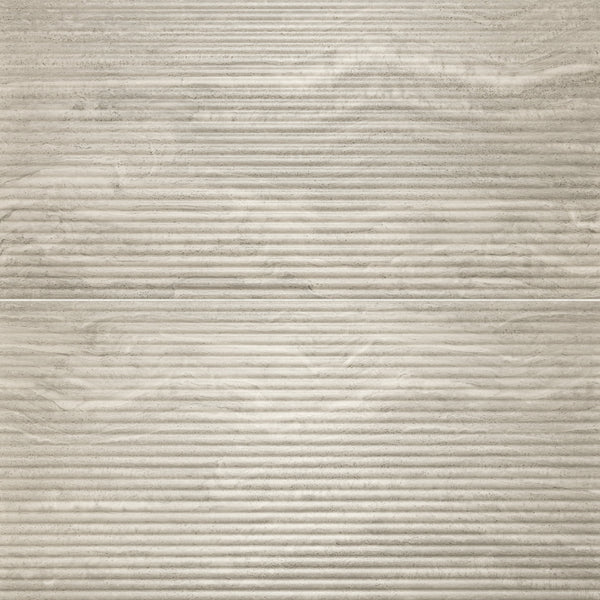 Bedrosians Tivoli 24" x 48" Natural Matte Porcelain Convesso Fluted Deco in Terra | Item Code 100010020