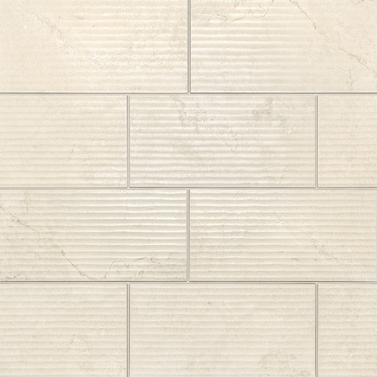 Bedrosians Lunaris Beige 12x24 Porcelain Deco Wall Tile Fluted | Item Code 100010727