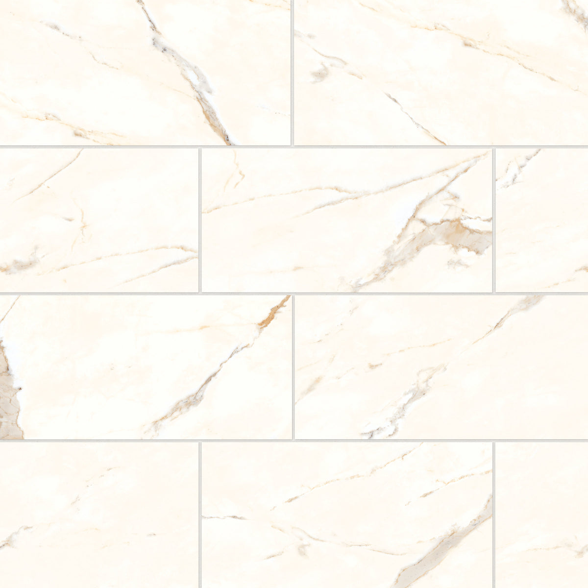Bedrosians Magnifica Era 12" x 24" - 8mm Honed Porcelain Tile in Calacatta Oro | Item Code 100010902