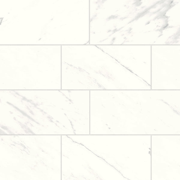 Bedrosians Magnifica Era 12" x 24" - 8mm Polished Porcelain Tile in Luxe White | Item Code 100010905