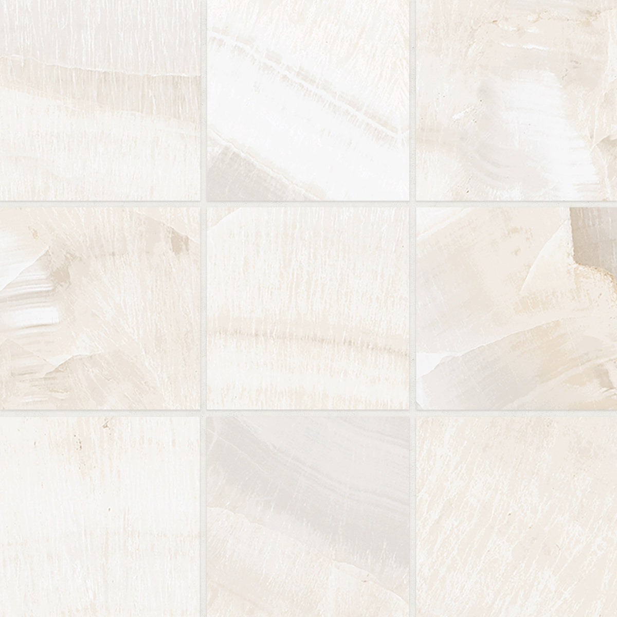 Bedrosians Magnifica Era 4" x 4" - 8mm Honed Porcelain Mosaic Tile in Crystal Onyx | Item Code 100011627