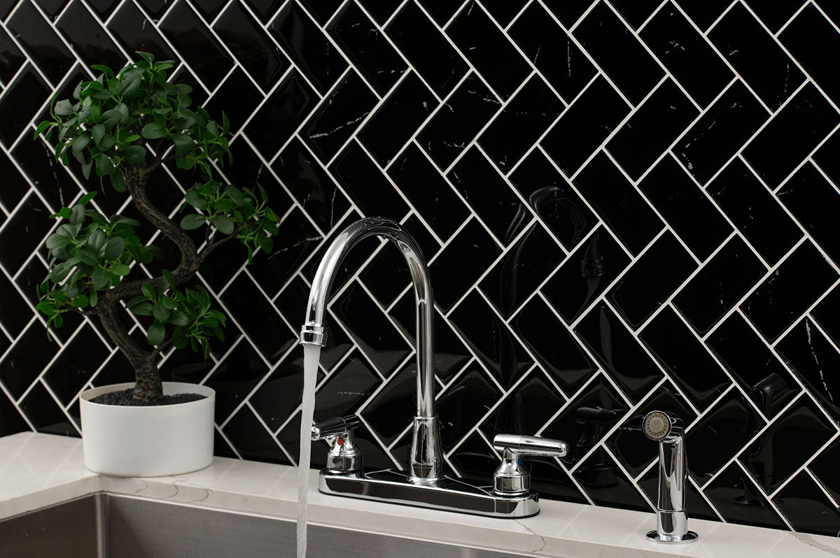 2-Handle Kitchen Faucet in Chrome installed (image: MSI)