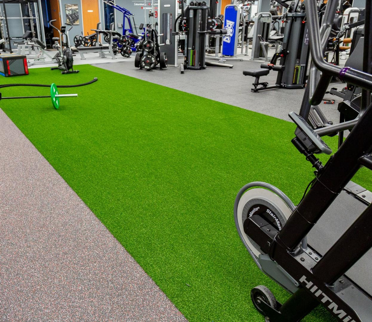 FlexTurf Motivate Green roll, installed as a gym training lane (image: Ecore) | SKU LMNT-000745