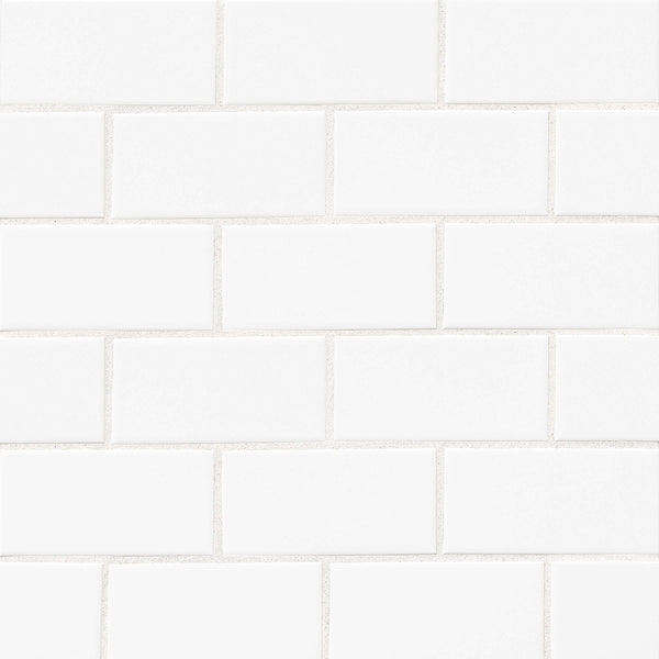 Bedrosians Traditions 3" x 6" Matte Ceramic Tile in Ice White | Item Code CERTRAICE36M