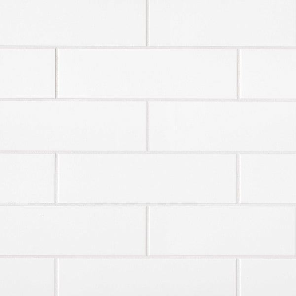 Bedrosians Traditions 4" x 16" Matte Ceramic Tile in Ice White | Item Code CERTRAICE416M