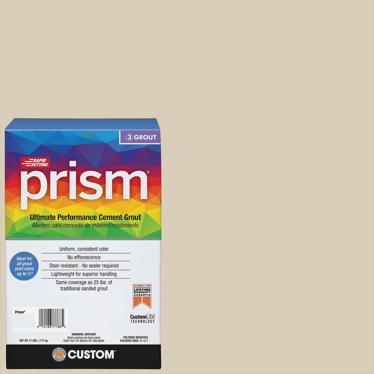 Bedrosians Custom Prism #010 Antique White 17lb. Sanded Grout | Item Code CUSPSM-010-17