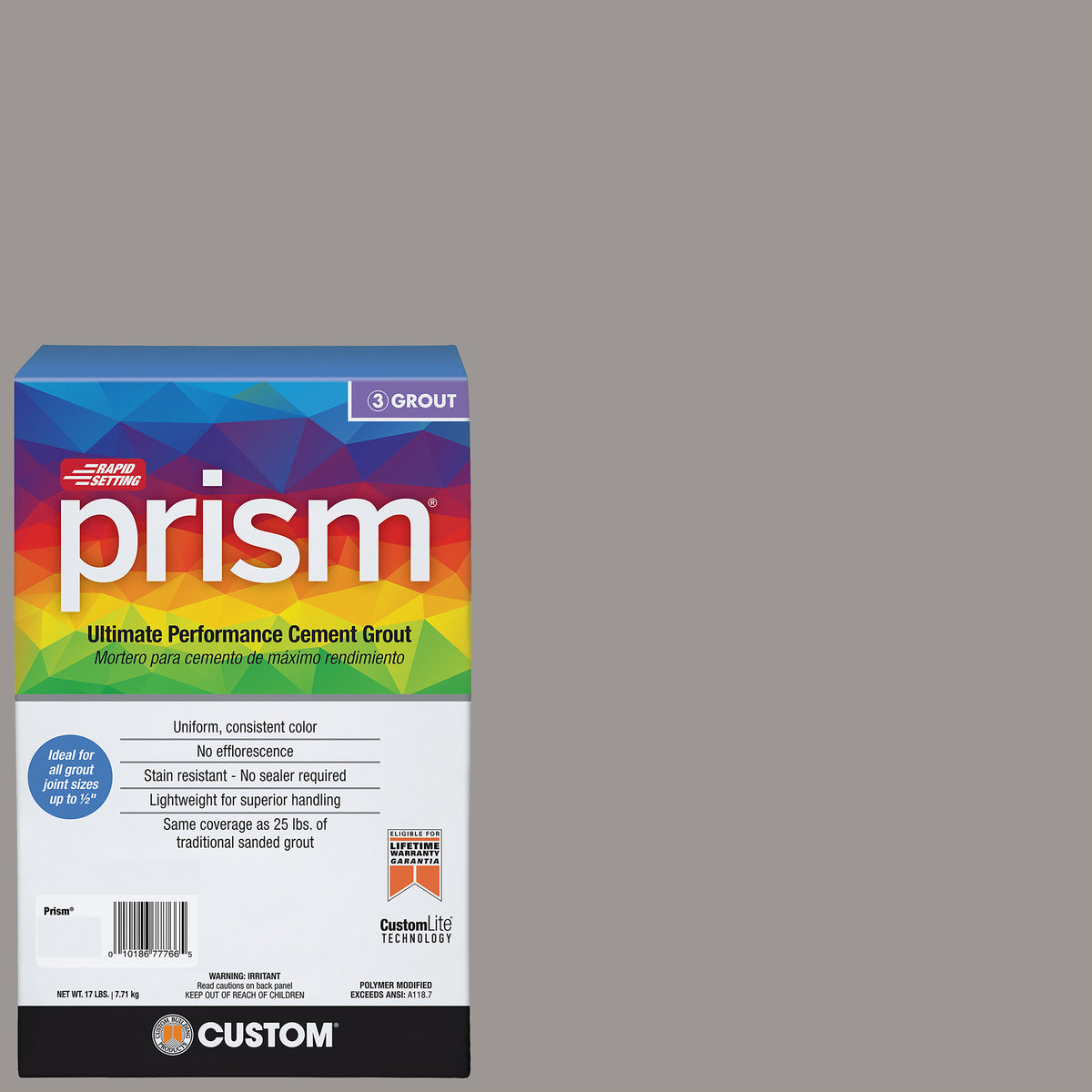 Bedrosians Custom Prism #165 Delorean Gray 17lb. Sanded Grout | Item Code CUSPSM-165-17