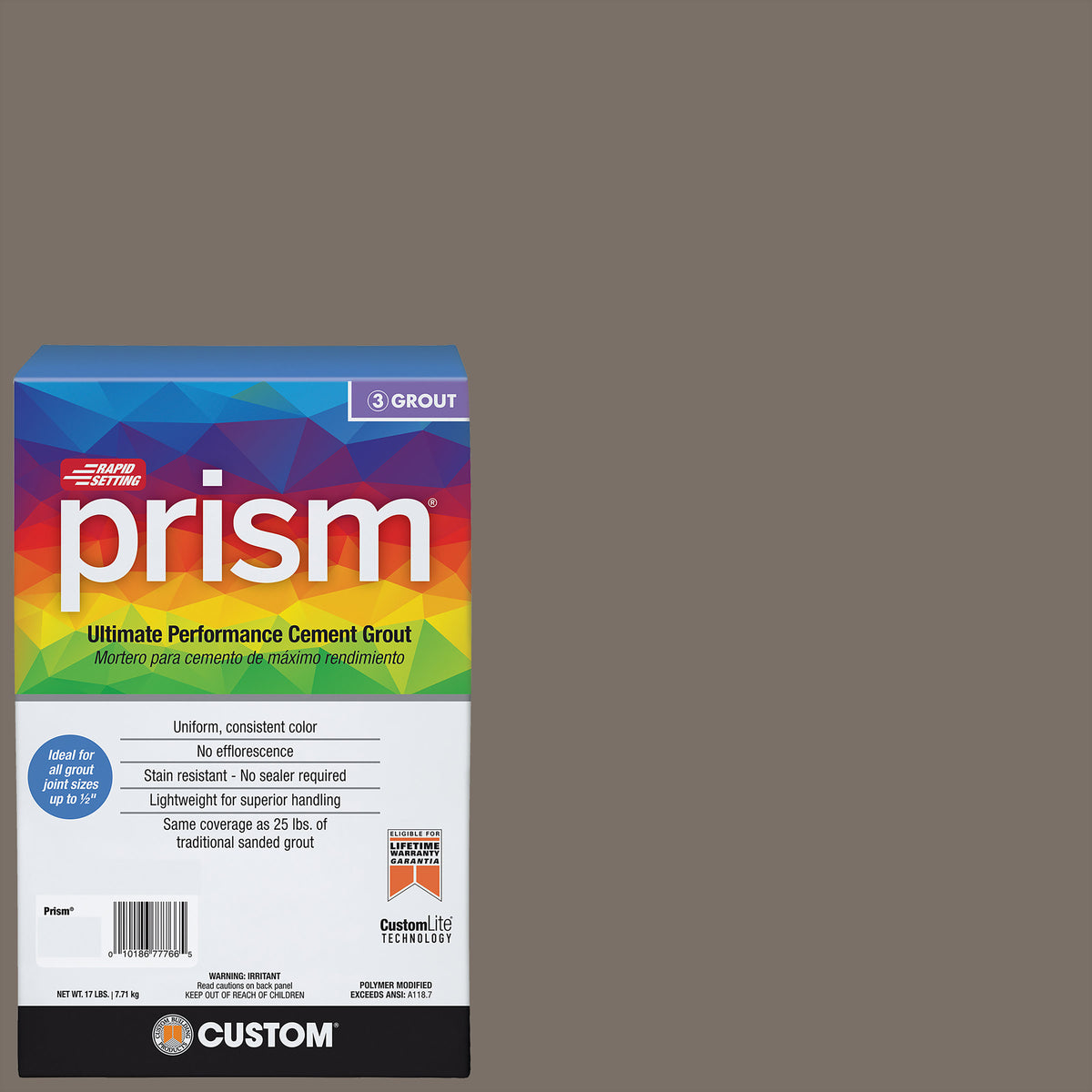 Bedrosians Custom Prism #185 New Taupe 17lb. Sanded Grout | Item Code CUSPSM-185-17
