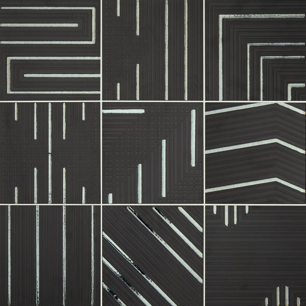 Daltile Geometric Fusion Obsidian, Square, 8X8, Mixed | Daltile SKU GF0288DECO1P