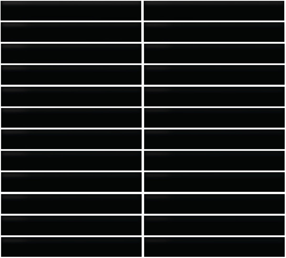 Daltile Color Wheel Mosaic Matte Black, Straight Joint, 1X6, Matte | Daltile SKU K711STJ16MSMT