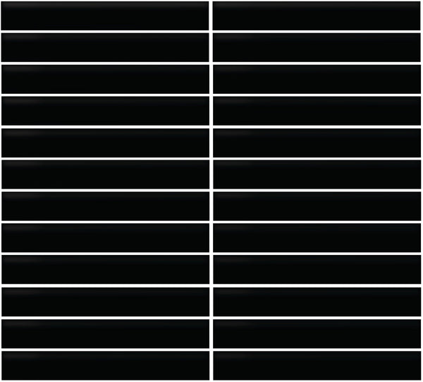 Daltile Color Wheel Mosaic Matte Black, Straight Joint, 1X6, Matte | Daltile SKU K711STJ16MSMT