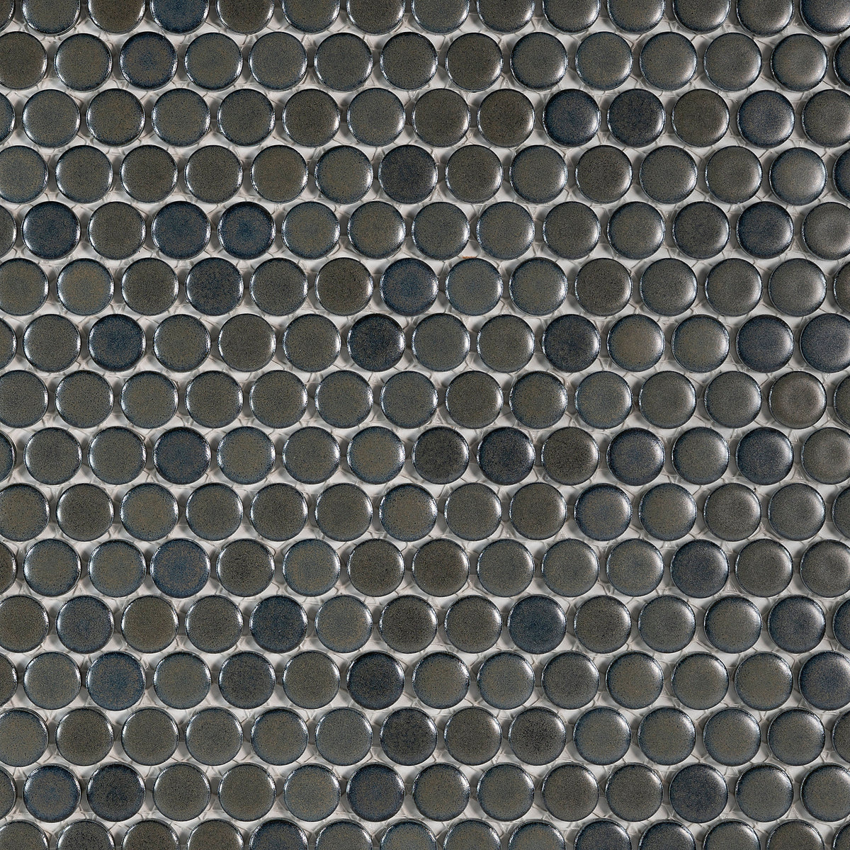 Bedrosians 360 3/4" x 3/4" Penny Round Matte Mosaic Tile in Iron | Item Code DEC360IRO34M