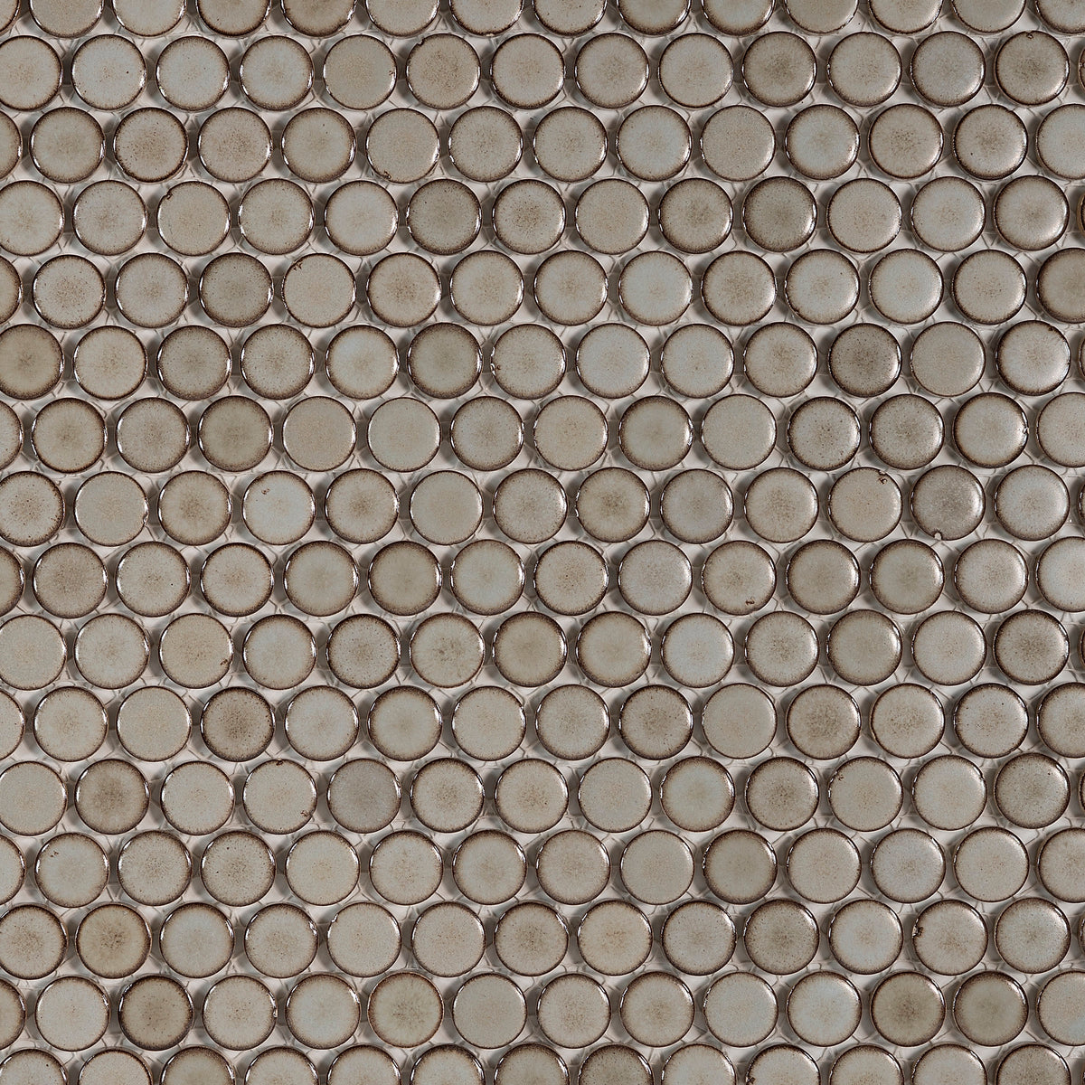Bedrosians 360 3/4" x 3/4" Penny Round Matte Mosaic Tile in Pumice | Item Code DEC360PUM34M