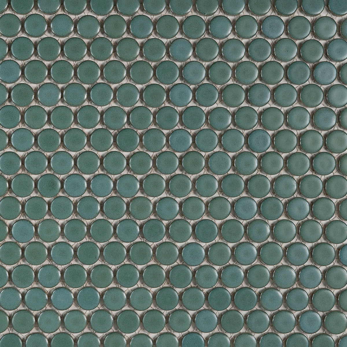 Bedrosians 360 3/4" x 3/4" Penny Round Matte Mosaic Tile in Silver Sage | Item Code DEC360SIS34M