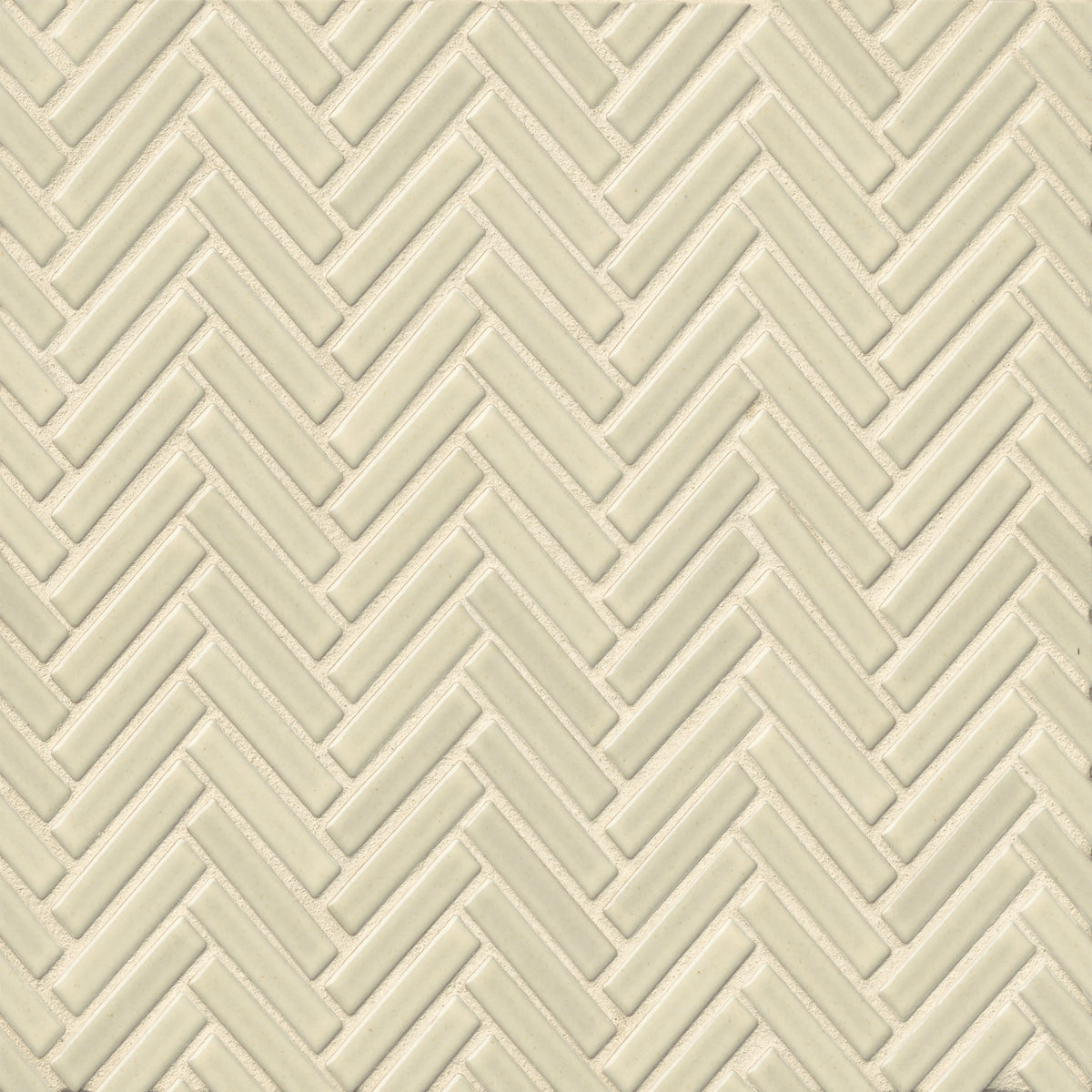 Bedrosians 90 1/2" x 2" Herringbone Porcelain Mosaic Tile in Off White | Item Code DEC90OFW122MO