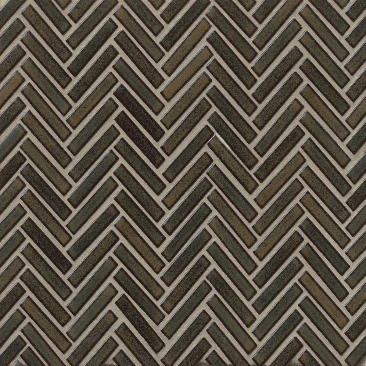 Bedrosians 90 1/2" x 2" Herringbone Porcelain Mosaic Tile in Shadow | Item Code DEC90SHA122MO