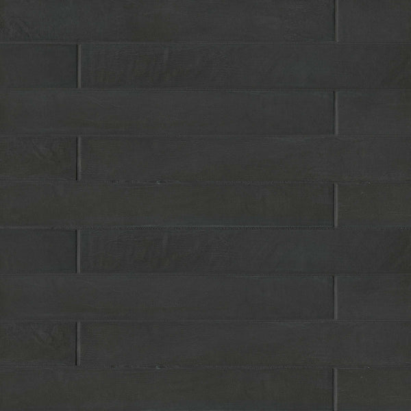 Bedrosians Allora 3" x 24" Matte Porcelain Tile in Solid Black | Item Code DECALLBLA324M