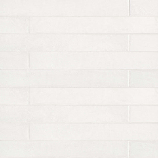 Bedrosians Allora Solid White Matte Porcelain Floor and Wall Tile (3x24) - Made in Italy | Item Code DECALLWHI324M