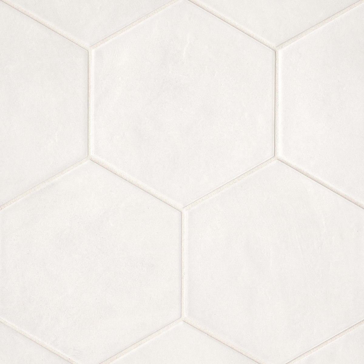 Bedrosians Allora 8.5" x 10" Hexagon Matte Porcelain Tile in Solid White | Item Code DECALLWHIHEXM