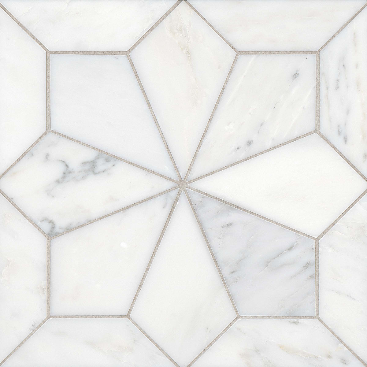 Bedrosians Blomma Honed Marble Mosaic Tile in Bianco | Item Code DECBLOBIA1212MO