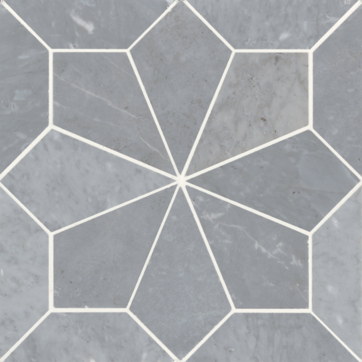 Bedrosians Blomma Honed Marble Mosaic Tile in Grigio | Item Code DECBLOGRI1212MO