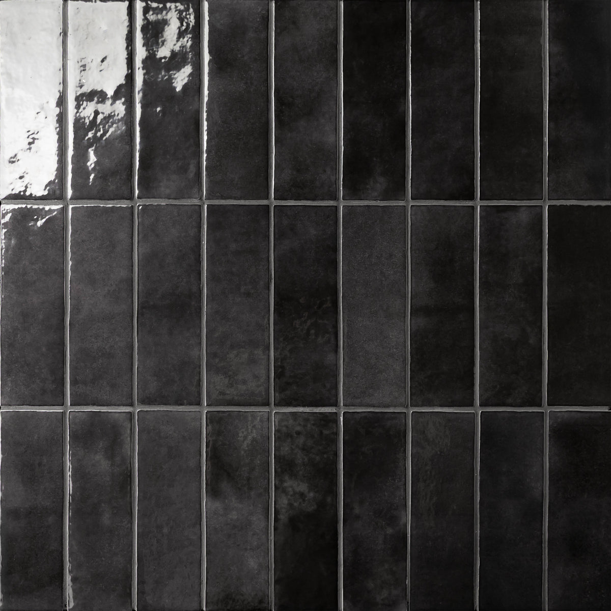 Bedrosians Cloé 2.5" x 8" Glossy Ceramic Tile in Black | Item Code DECCLOBLA28G