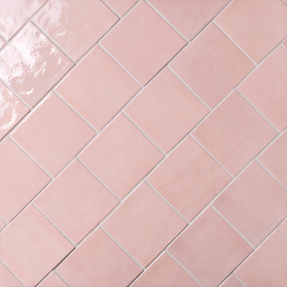 Bedrosians Cloé 5" x 5" Glossy Ceramic Tile in Pink | Item Code DECCLOPIN55G