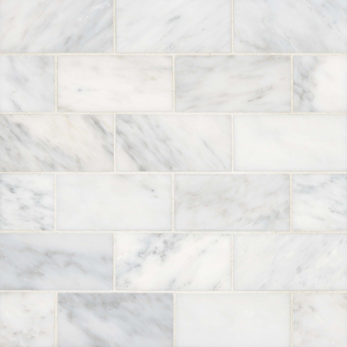 Bedrosians Ferrara 3" x 6" Honed Marble Tile in Bianco | Item Code DECFERBIA36H