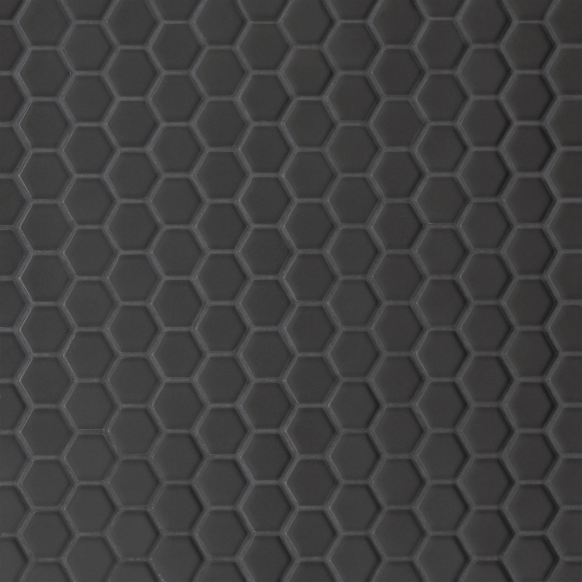 Bedrosians Le Cafe 1" x 1" Hexagon Matte Porcelain Mosaic Tile in Black | Item Code DECLEC11B