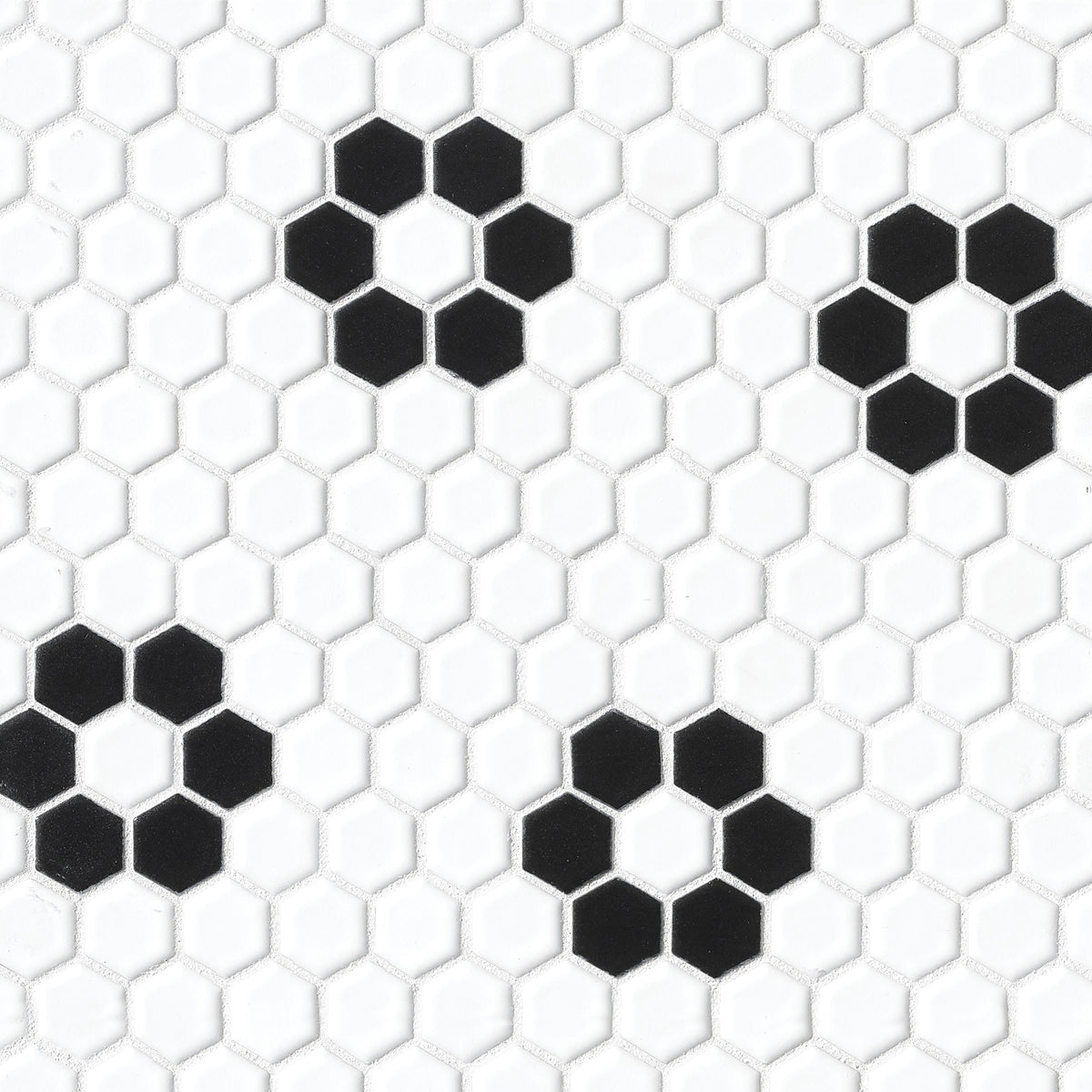 Bedrosians Le Cafe 1" x 1" Matte Porcelain Mosaic Tile - Deco Design 2 | Item Code DECLEC11D2