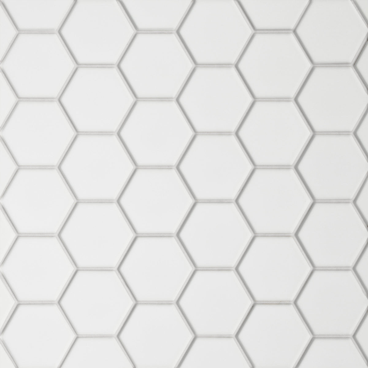 Bedrosians Le Cafe 2" x 2" Hexagon Matte Porcelain Mosaic Tile in White | Item Code DECLEC22W