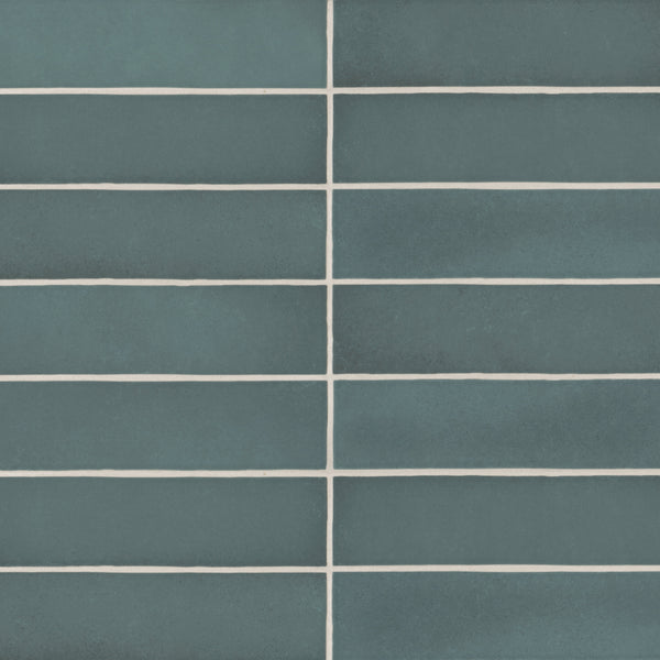 Bedrosians Makoto 2.5" x 10" Matte Ceramic Wall Tile in Arashi Blue | Item Code DECMAKARB2510M