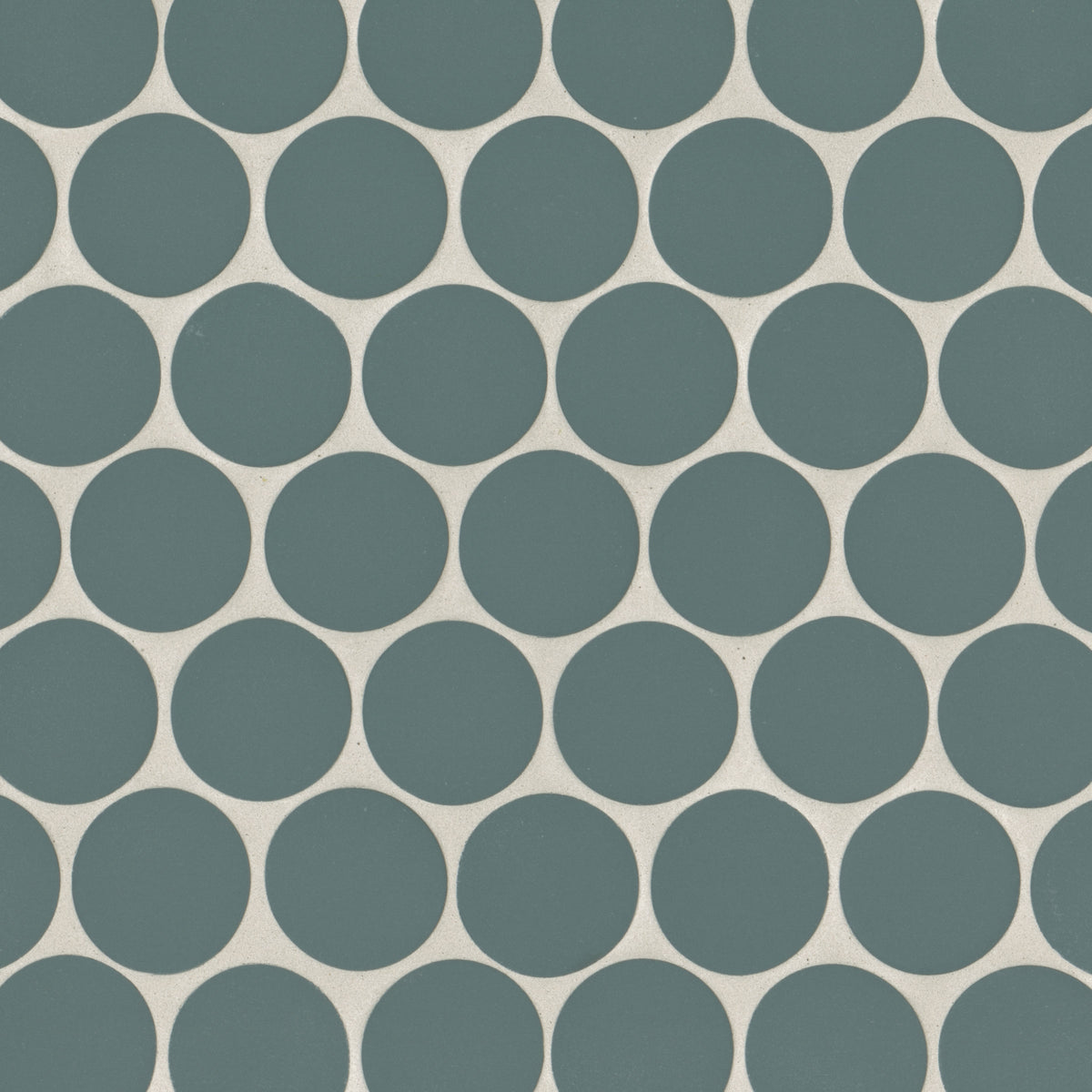 Bedrosians Makoto 2" Round Matte Porcelain Mosaic Tile in Arashi Blue | Item Code DECMAKARB2RMOM