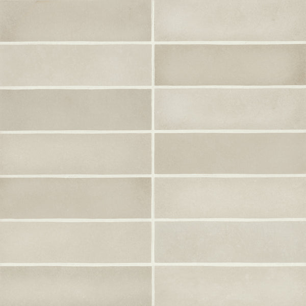 Bedrosians Makoto 2.5" x 10" Matte Ceramic Wall Tile in Kumo Grey | Item Code DECMAKKUG2510M