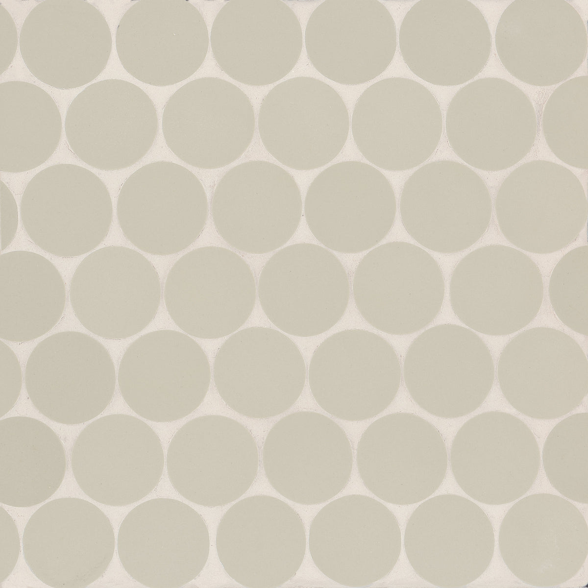 Bedrosians Makoto 2" Round Matte Porcelain Mosaic Tile in Kumo Grey | Item Code DECMAKKUG2RMOM