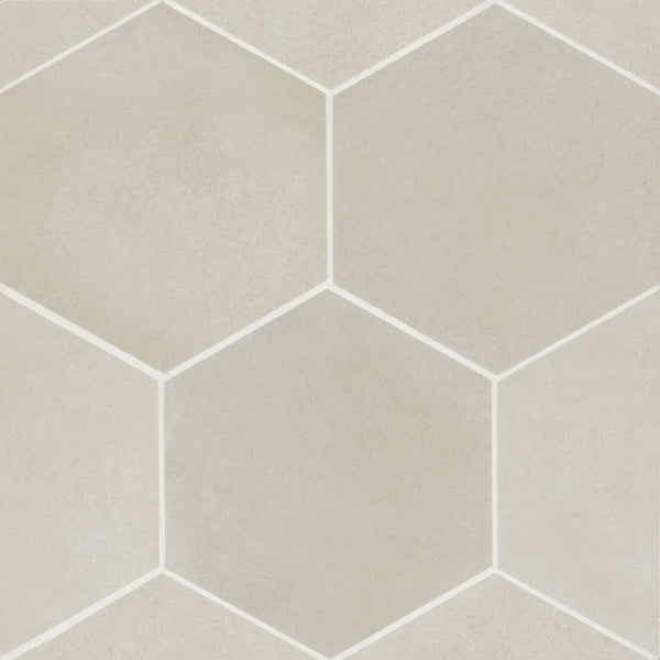 Bedrosians Makoto 10" x 11.5" Hexagon Matte Porcelain Tile in Kumo Grey | Item Code DECMAKKUGHEX10M