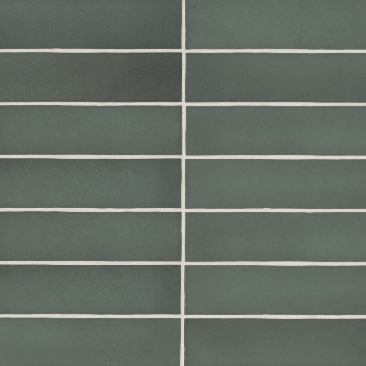 Bedrosians Makoto 2.5" x 10" Matte Ceramic Wall Tile in Midori Green | Item Code DECMAKMIG2510M