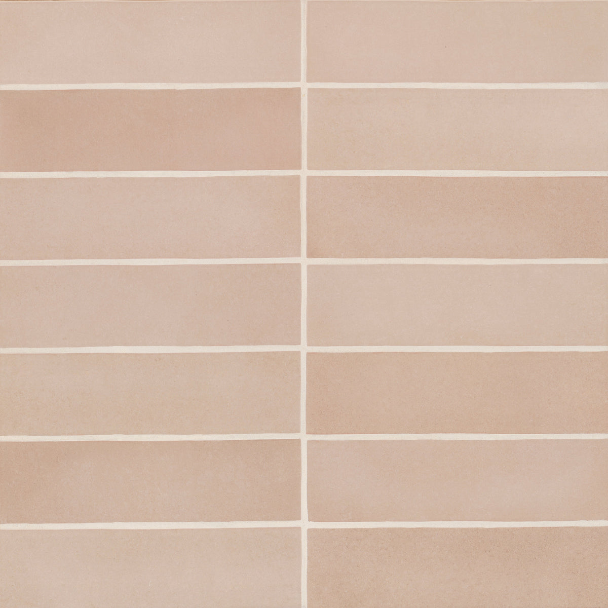 Bedrosians Makoto 2.5" x 10" Matte Ceramic Wall Tile in Momoiro Blush | Item Code DECMAKMOB2510M