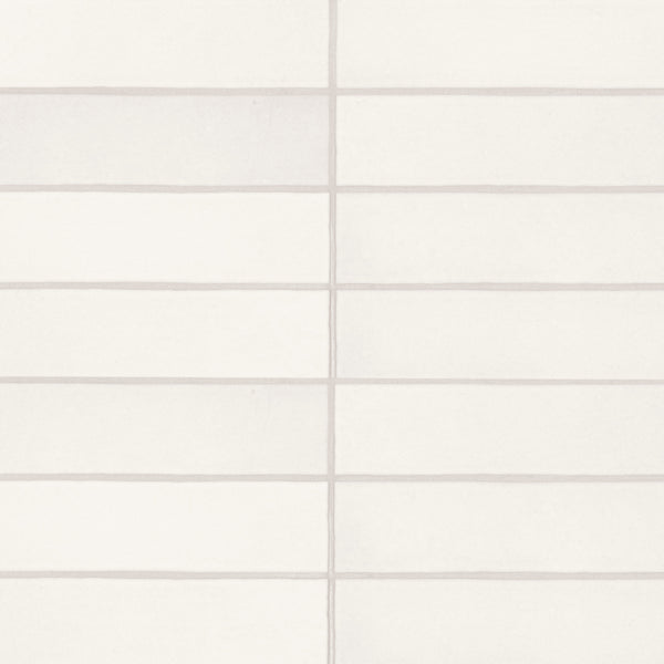 Bedrosians Makoto Shoji White Matte Ceramic Wall Tile (2.5x10) - Japanese-Inspired Subway Tile | Item Code DECMAKSHW2510M