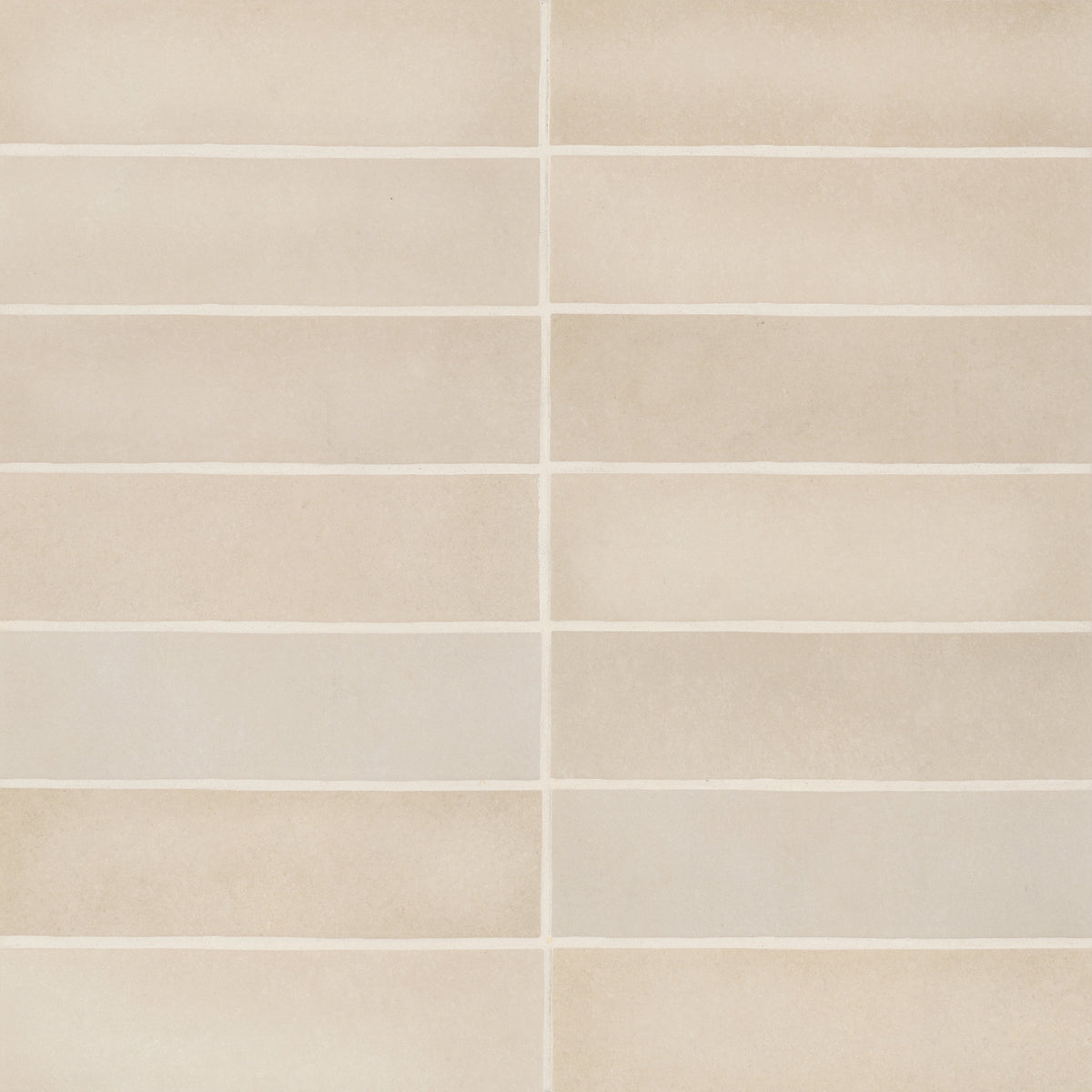 Bedrosians Makoto 2.5" x 10" Matte Ceramic Wall Tile in Tatami Beige | Item Code DECMAKTAB2510M