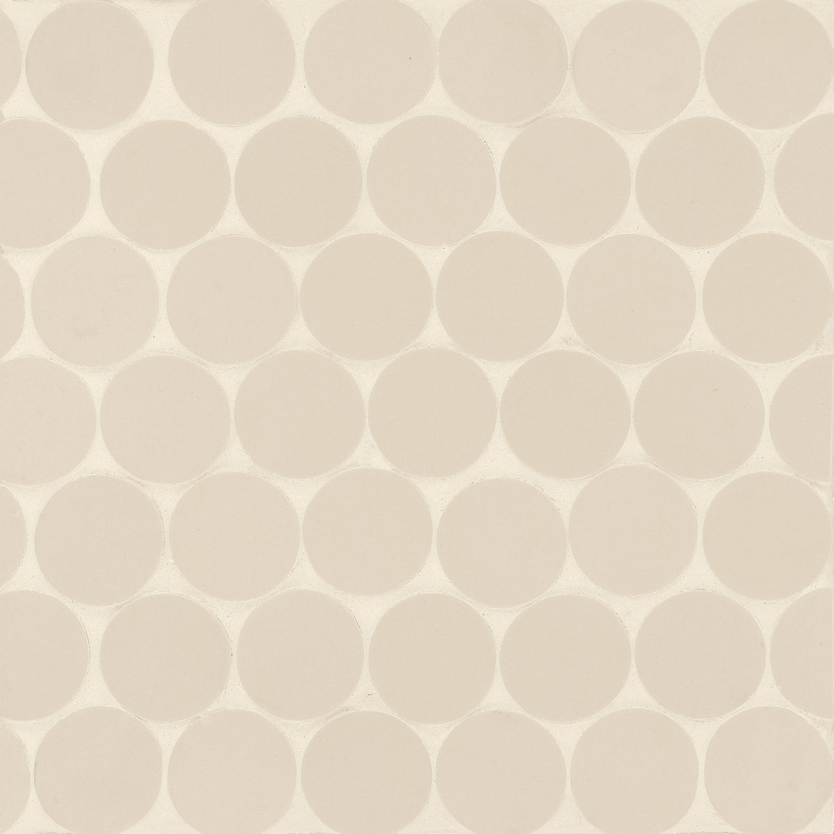Bedrosians Makoto 2" Round Matte Porcelain Mosaic Tile in Tatami Beige | Item Code DECMAKTAB2RMOM